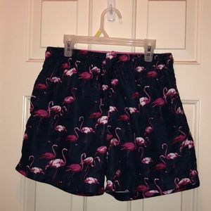 Pink flamingo swim shorts